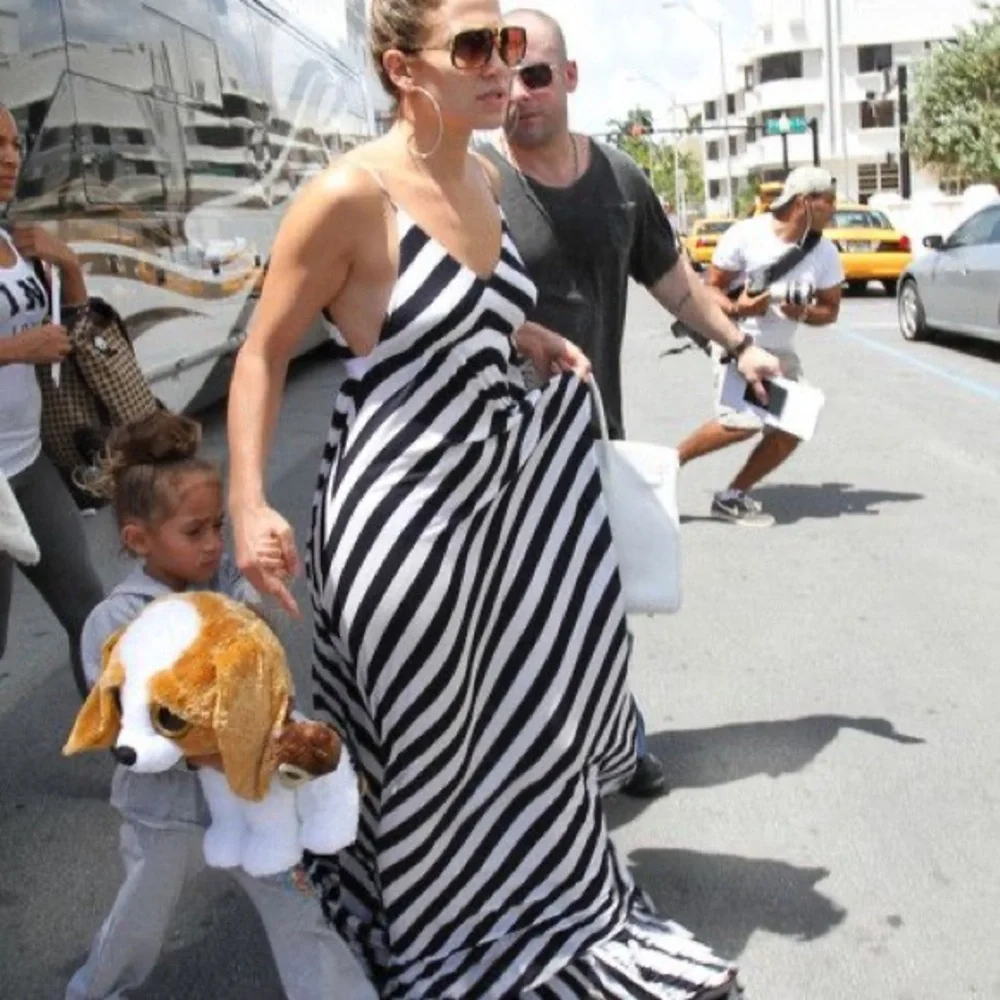 RARE A.L.C. Womens Striped Chevron Maxi Dress White Black Size Extra Small 2011 - Picture 4 of 13